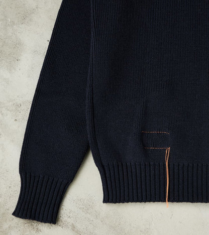 Brando Cardigan Jacket - Navy Wool Knit