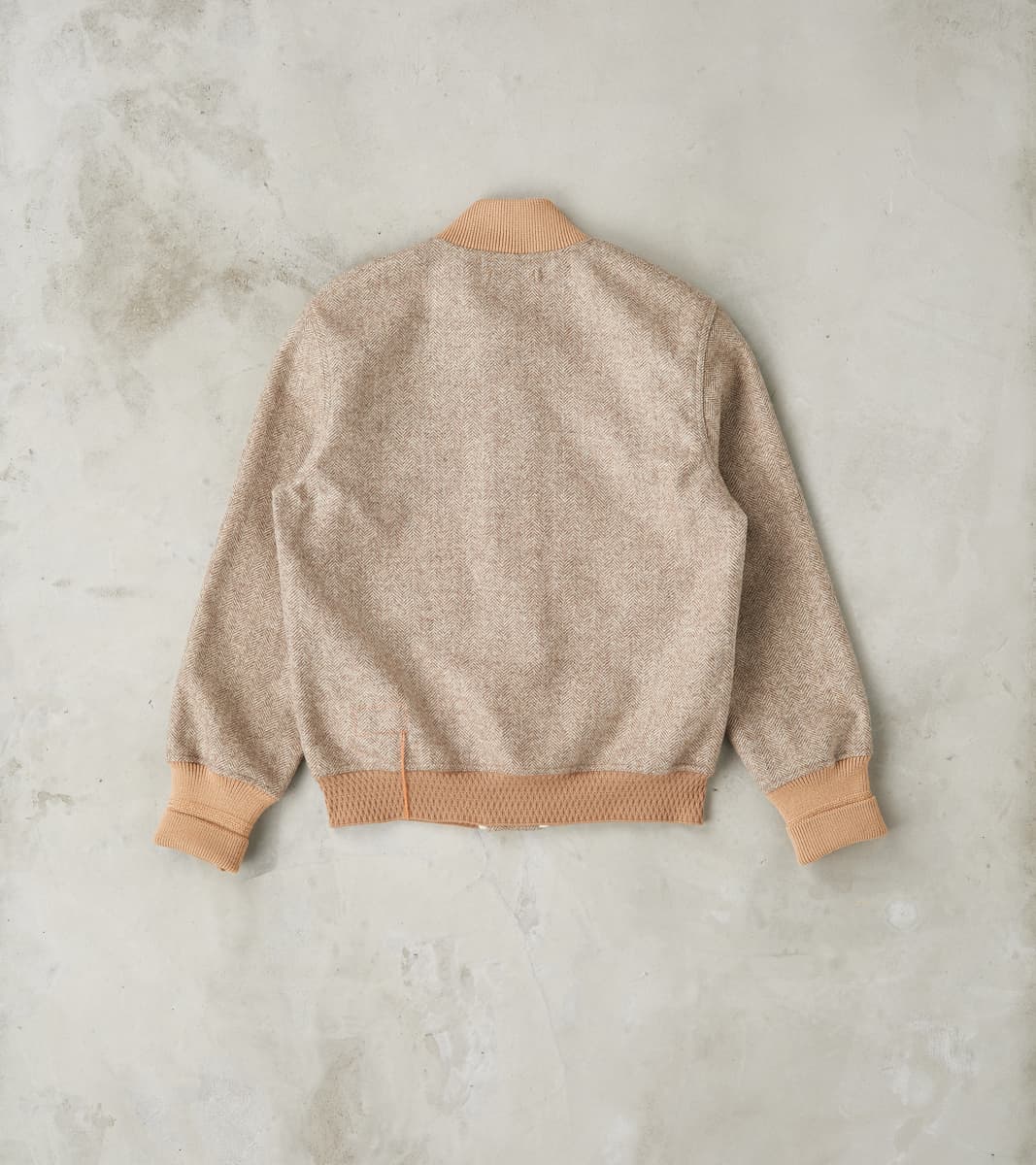 Cruiser Bomber Jacket - Beige Wool Herringbone Twill