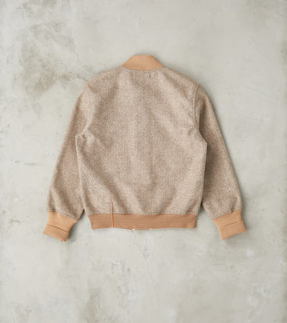 Cruiser Bomber Jacket - Beige Wool Herringbone Twill