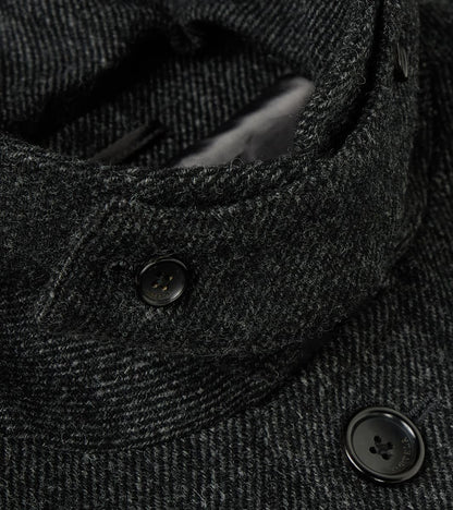 FxDR Amedeo Balmacaan Coat - Fox Brothers® Wool Twill Tweed - Granite Slate