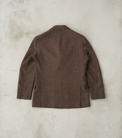 Corrado Double Breasted Jacket - Earth Shetland Houndstooth Check