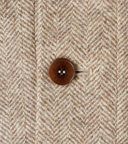 Cruiser Bomber Jacket - Beige Wool Herringbone Twill