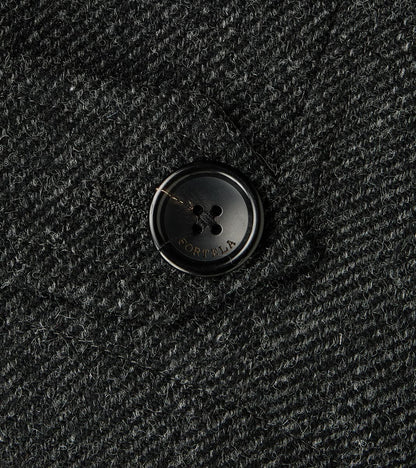 FxDR Amedeo Balmacaan Coat - Fox Brothers® Wool Twill Tweed - Granite Slate