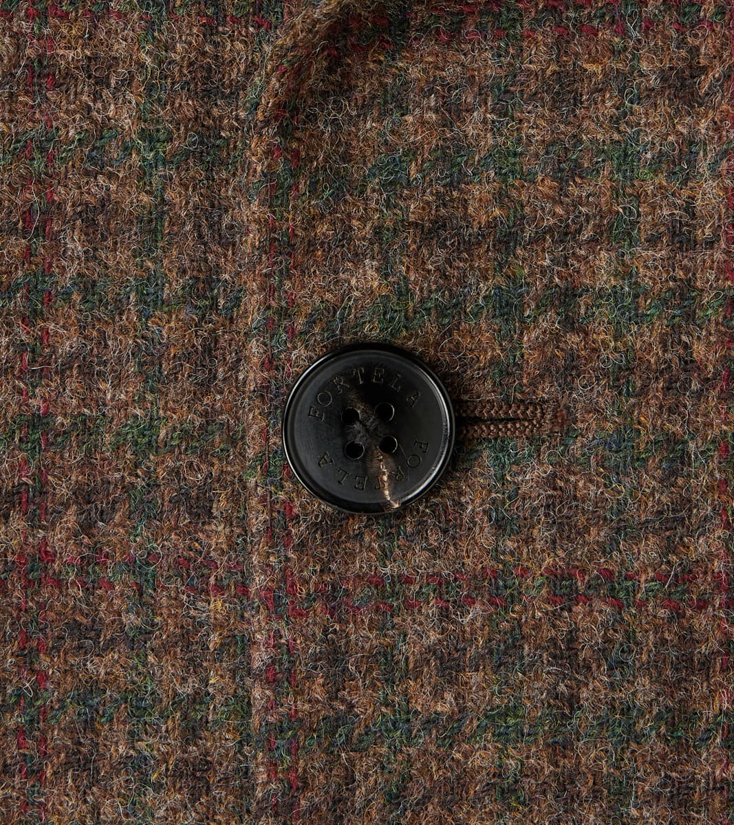 Corrado Double Breasted Jacket - Earth Shetland Houndstooth Check