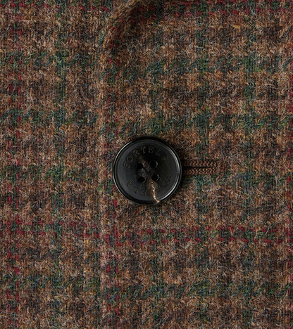 Corrado Double Breasted Jacket - Earth Shetland Houndstooth Check