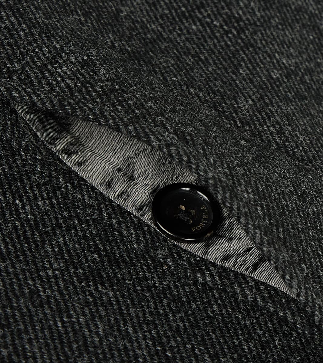 FxDR Amedeo Balmacaan Coat - Fox Brothers® Wool Twill Tweed - Granite Slate