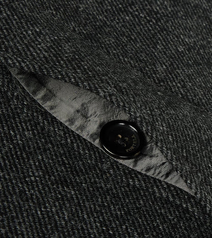 FxDR Amedeo Balmacaan Coat - Fox Brothers® Wool Twill Tweed - Granite Slate