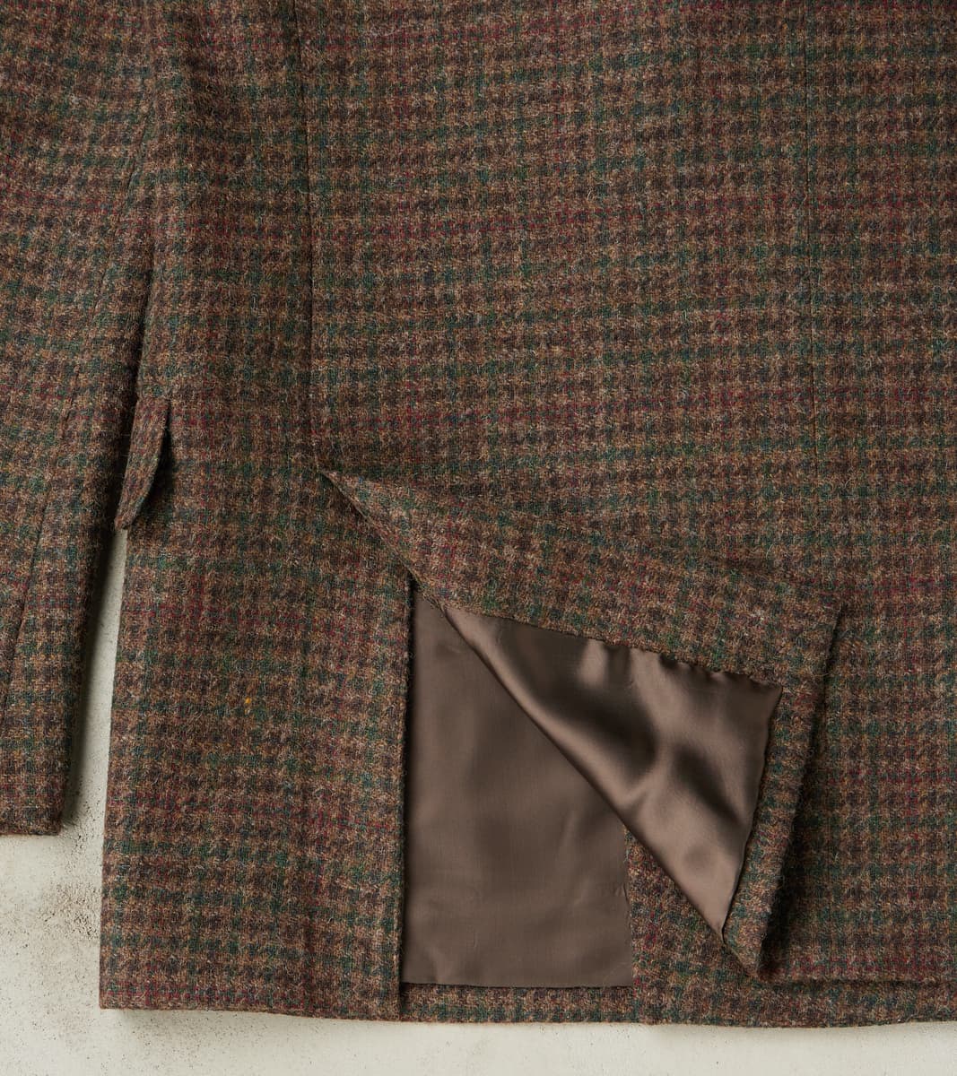 Corrado Double Breasted Jacket - Earth Shetland Houndstooth Check