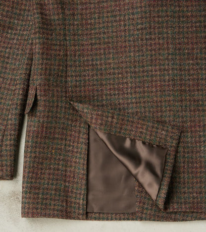 Corrado Double Breasted Jacket - Earth Shetland Houndstooth Check