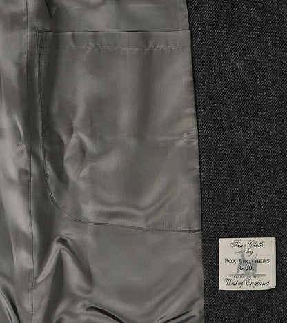 FxDR Amedeo Balmacaan Coat - Fox Brothers® Wool Twill Tweed - Granite Slate