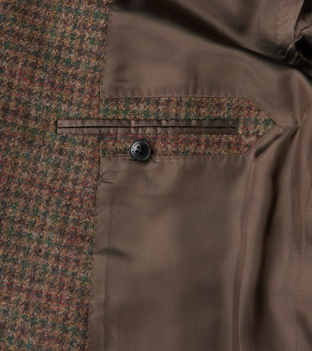 Corrado Double Breasted Jacket - Earth Shetland Houndstooth Check