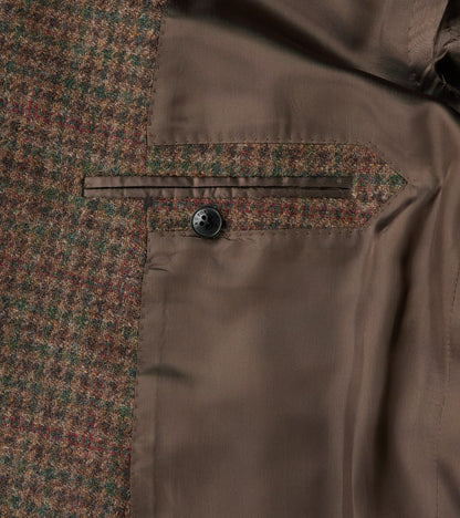 Corrado Double Breasted Jacket - Earth Shetland Houndstooth Check