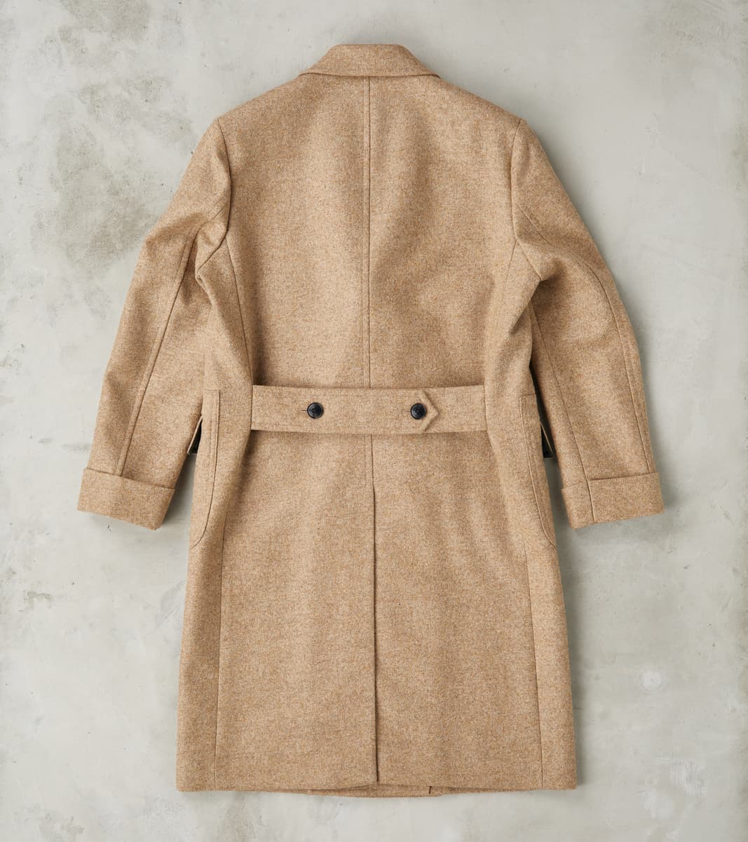 Bogart Coat - Beige Wool Melton Twill