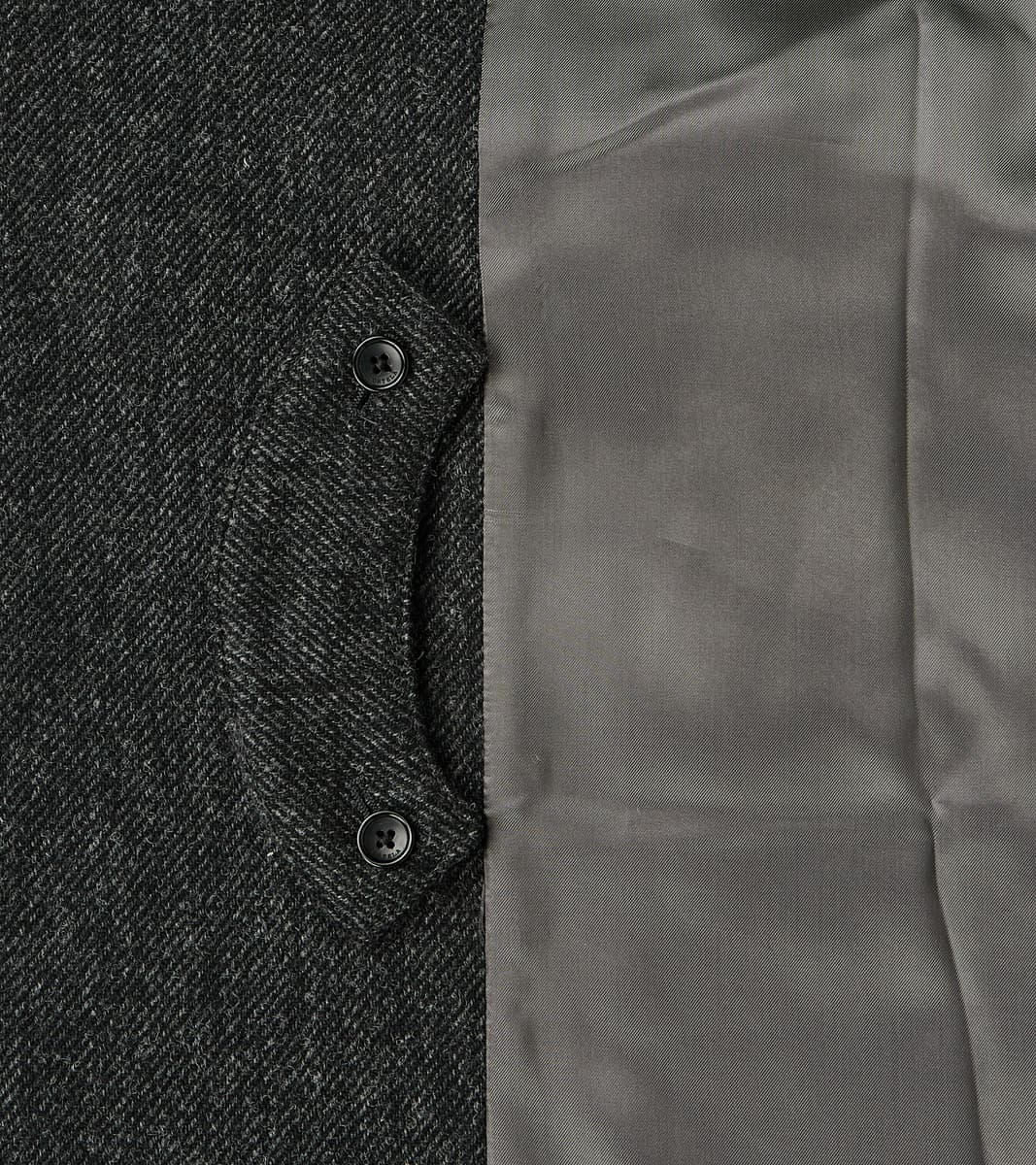 FxDR Amedeo Balmacaan Coat - Fox Brothers® Wool Twill Tweed - Granite Slate