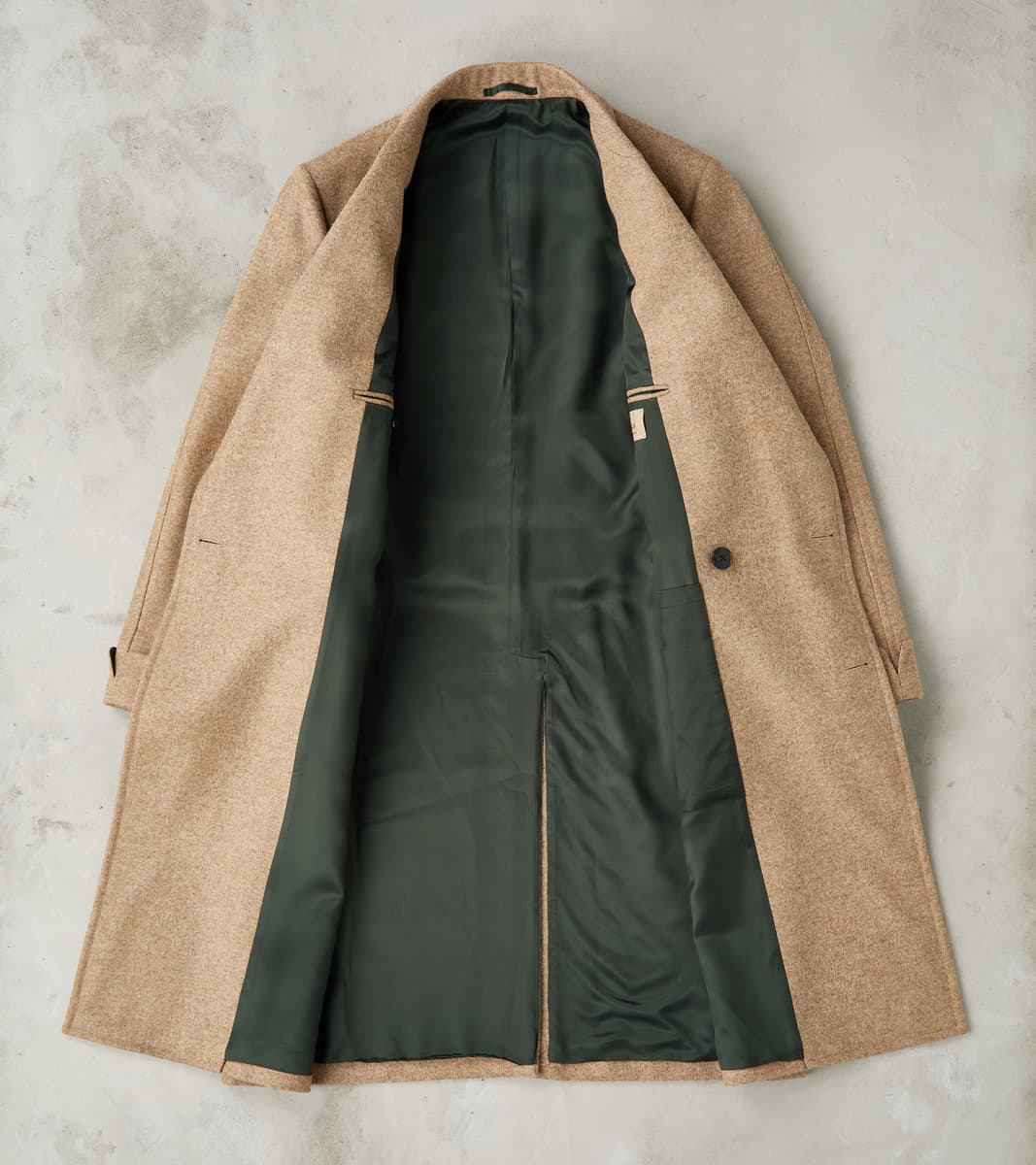 Bogart Coat - Beige Wool Melton Twill