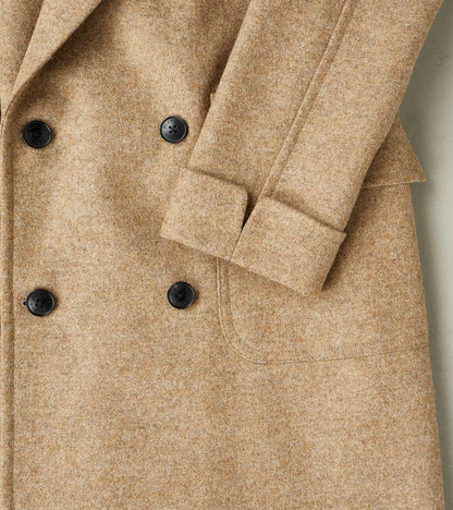 Bogart Coat - Beige Wool Melton Twill