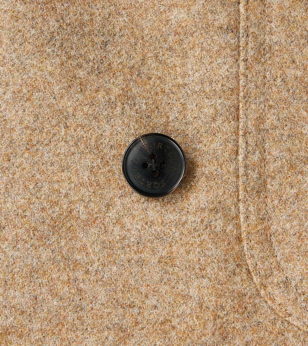 Bogart Coat - Beige Wool Melton Twill