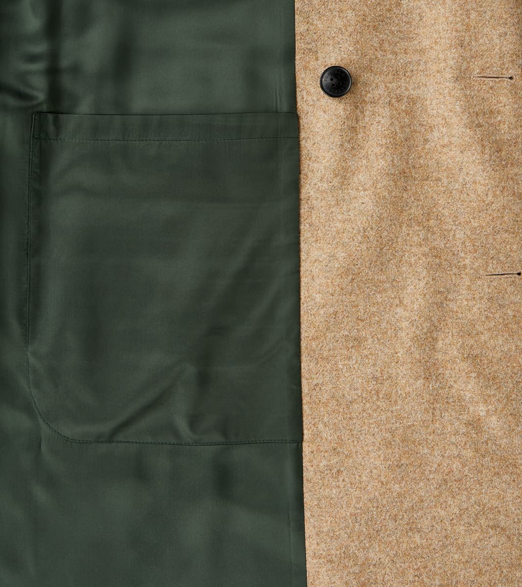 Bogart Coat - Beige Wool Melton Twill