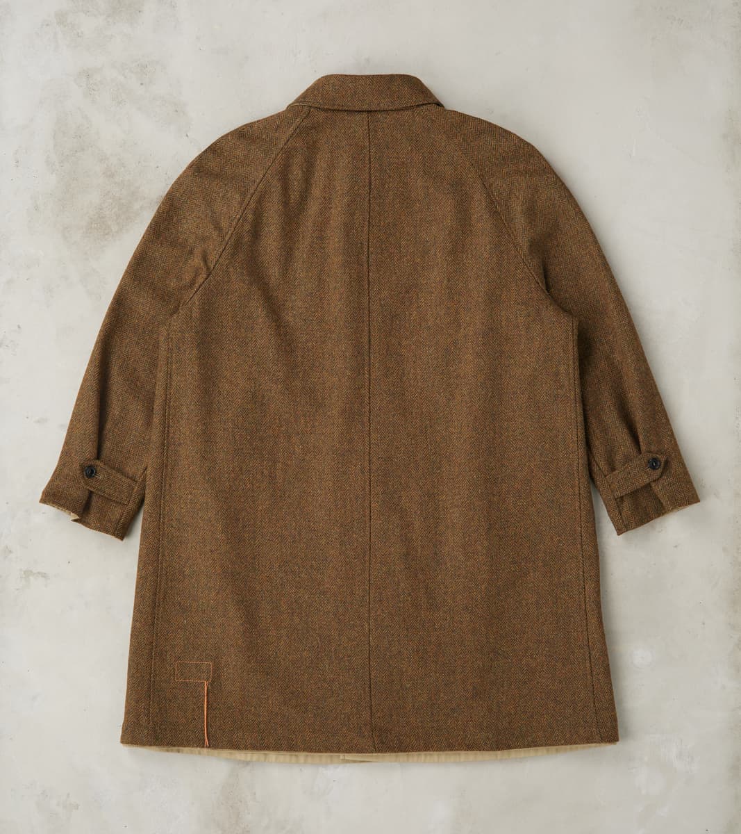 Fortela Stanford Reversible Coat - Chestnut Wool Herringbone Twill