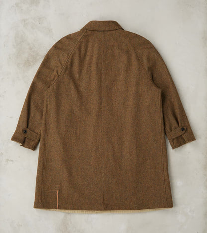 Stanford Reversible Coat - Chestnut Wool Herringbone Twill