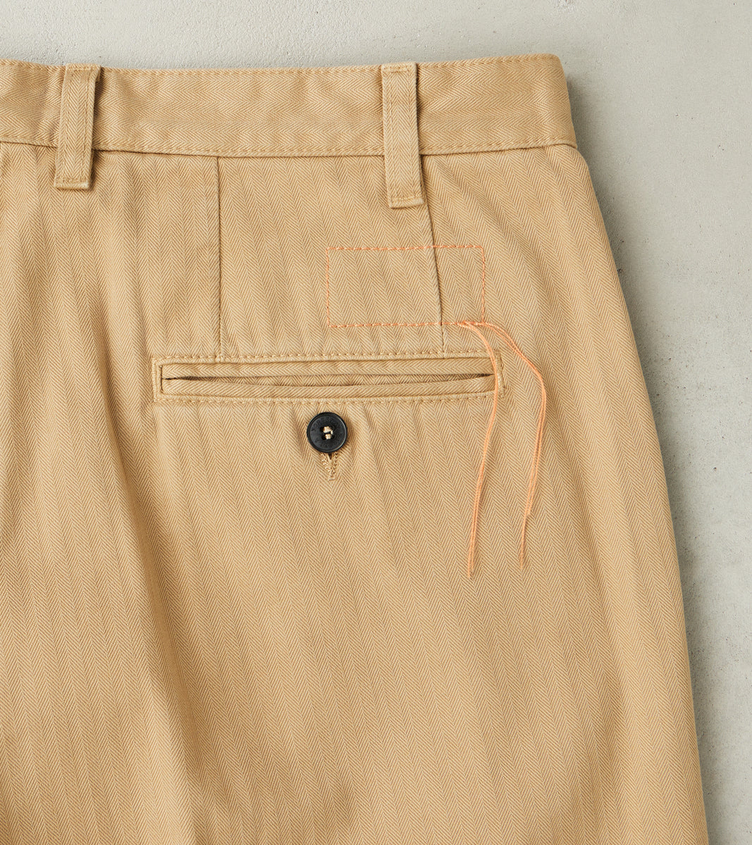 Seattle Pleated Trouser - Camel Herringbone Twill