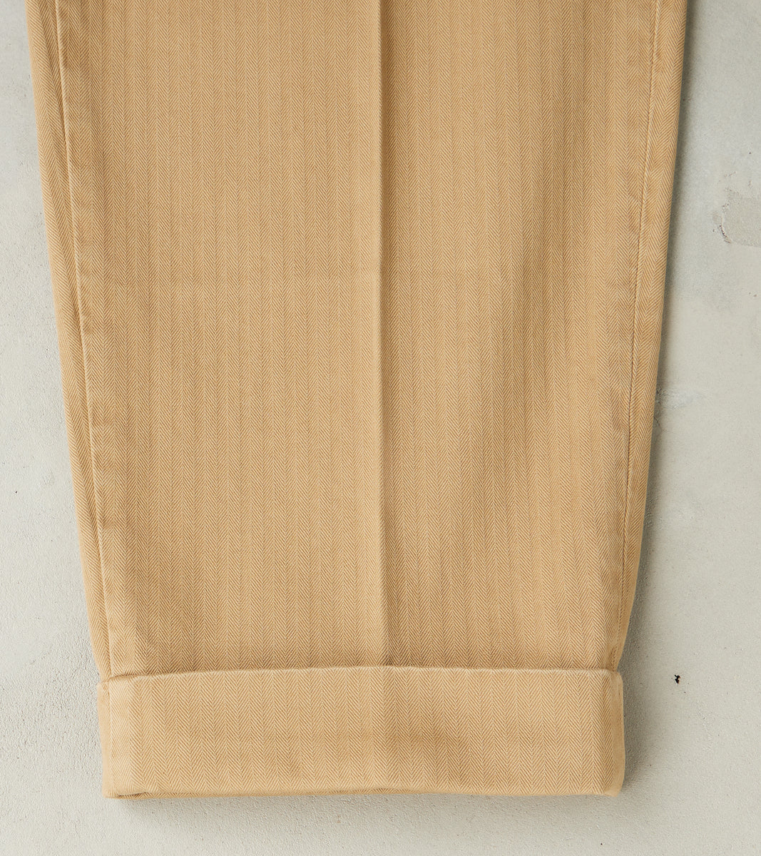 Seattle Pleated Trouser - Camel Herringbone Twill