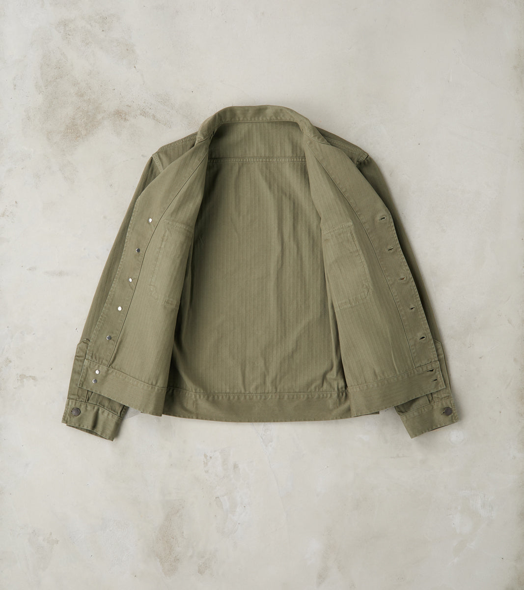 Army Jacket - Green Herringbone Twill