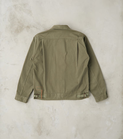 Army Jacket - Green Herringbone Twill