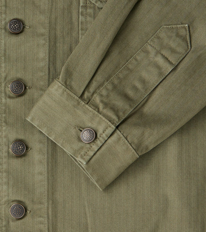 Army Jacket - Green Herringbone Twill