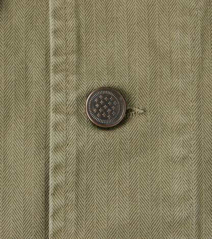 Army Jacket - Green Herringbone Twill