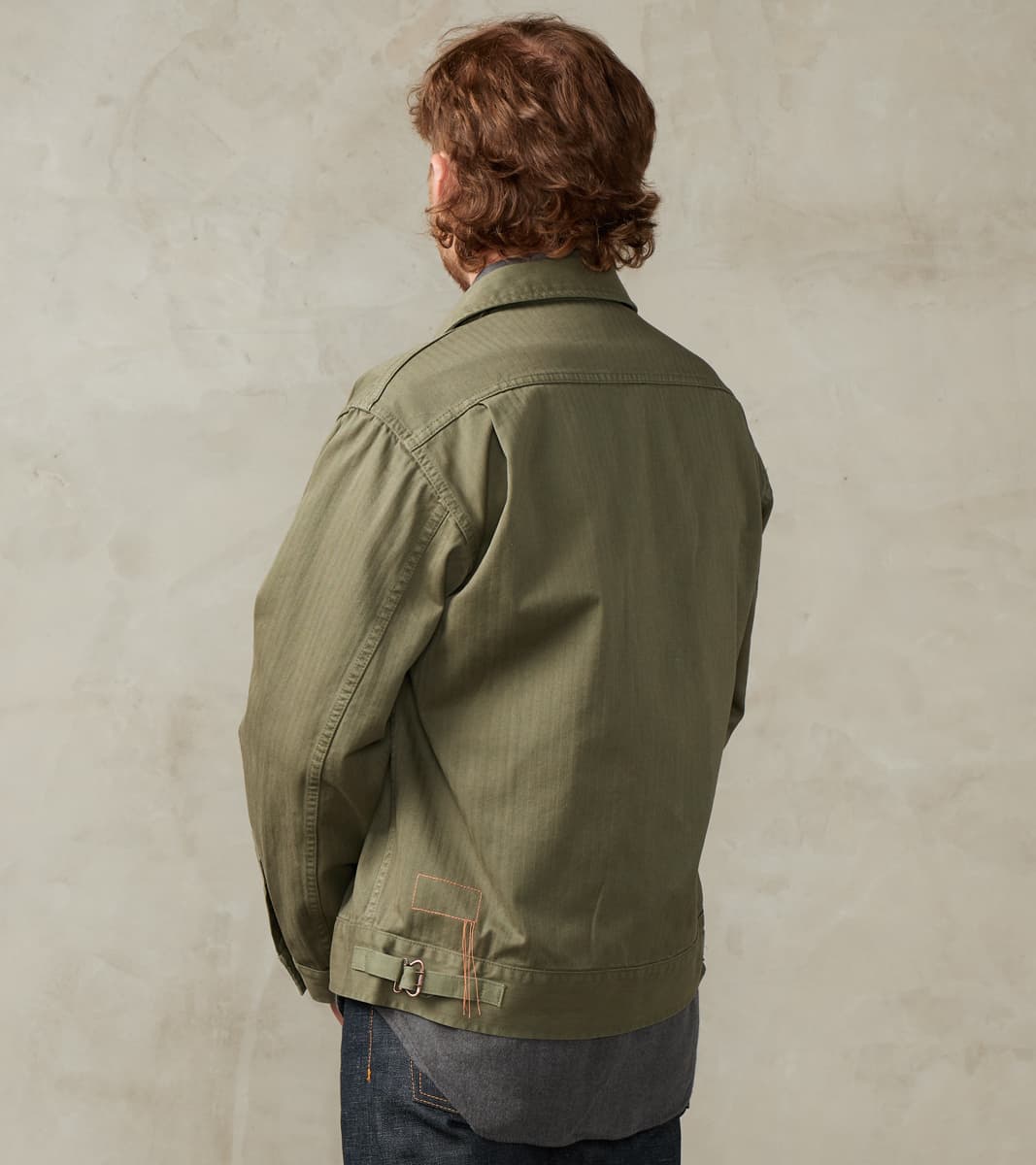 Army Jacket - Green Herringbone Twill