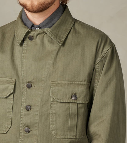 Army Jacket - Green Herringbone Twill