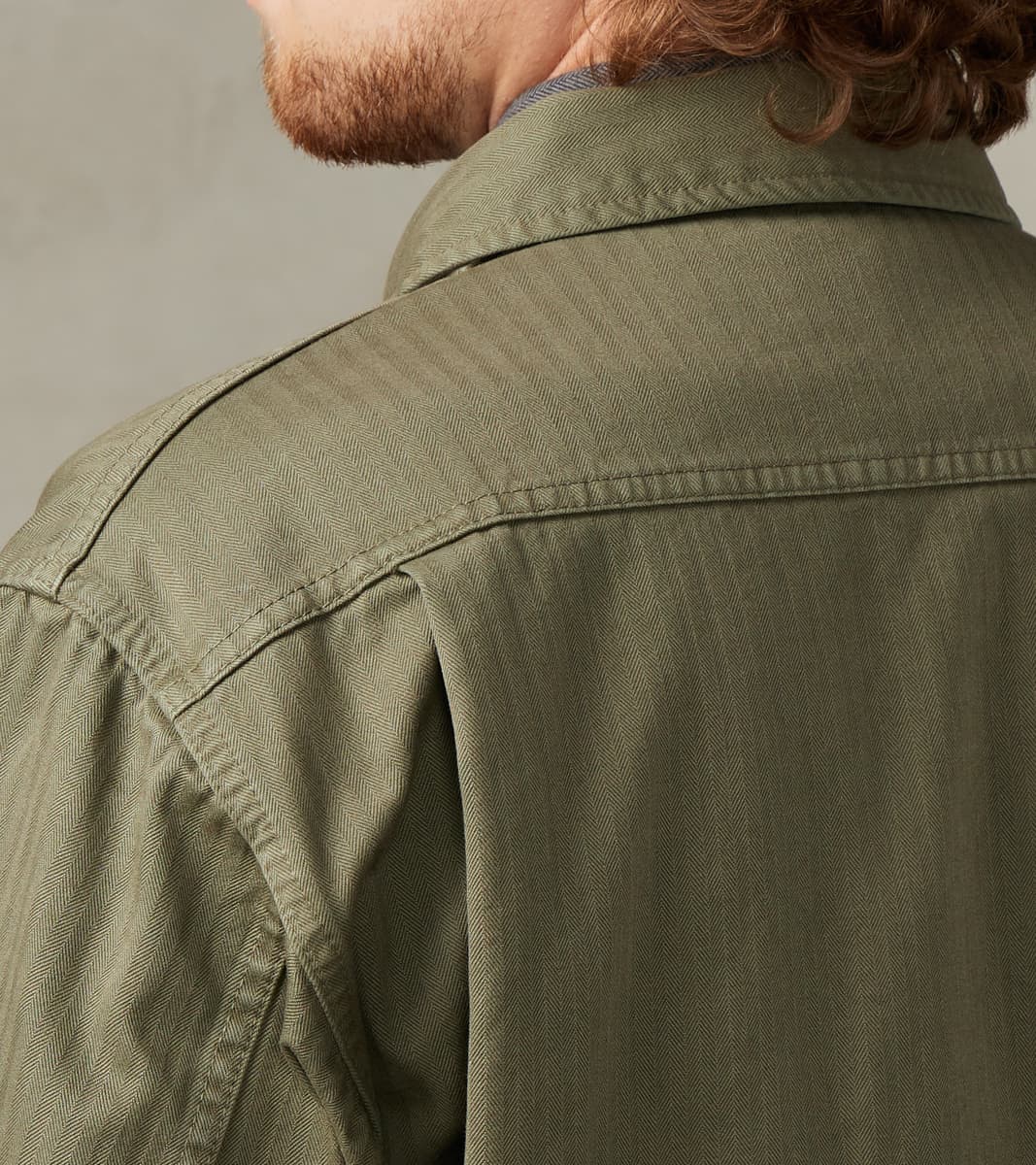 Army Jacket - Green Herringbone Twill