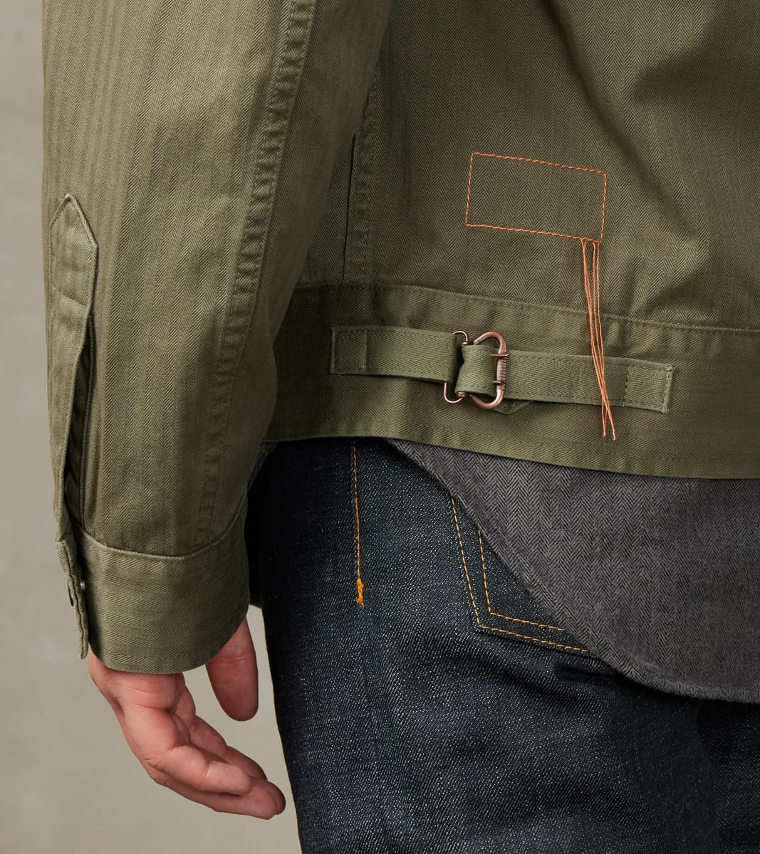 Army Jacket - Green Herringbone Twill