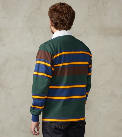 Fox x DR Heritage Rugby Shirt - Forest & Navy Stripe