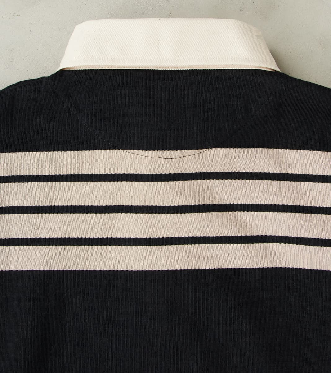 Fox x DR Heritage Rugby Shirt - Black & Khaki Stripe