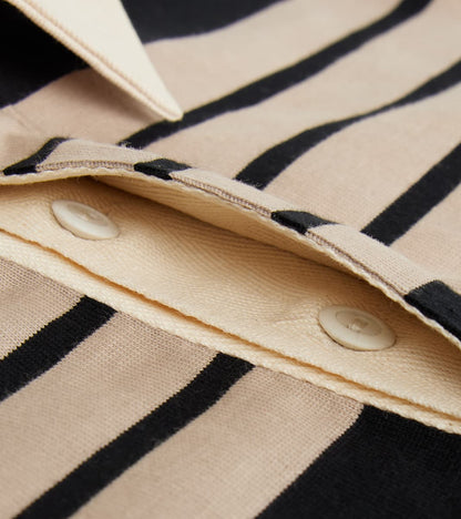 Fox x DR Heritage Rugby Shirt - Black & Khaki Stripe