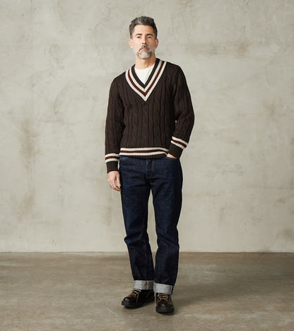 Fox x DR Cricket Club Sweater - Charcoal & Iron