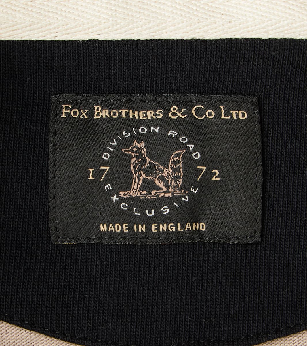 Fox x DR Heritage Rugby Shirt - Black & Khaki Stripe