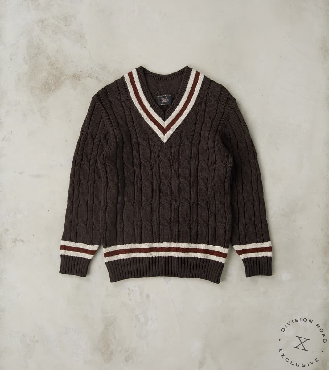 Fox Brothers® x Division Road Cricket Club Sweater - Charcoal & Iron