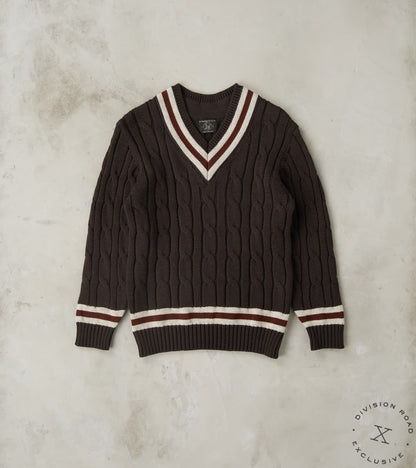 Fox Brothers® x Division Road Cricket Club Sweater - Charcoal & Iron