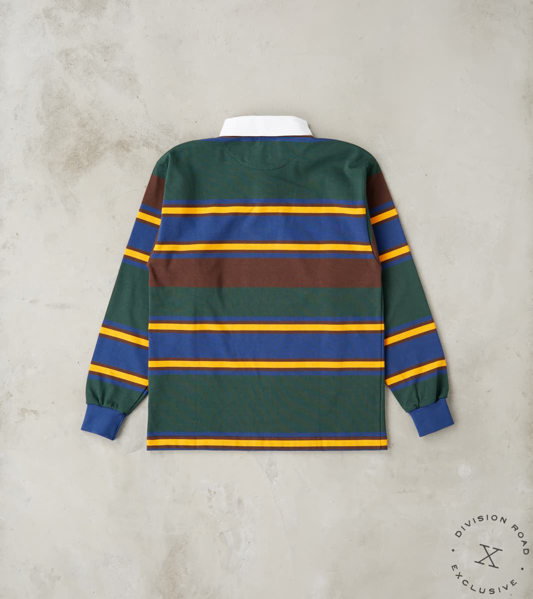 Fox Brothers® x Division Road Heritage Rugby Shirt - Forest & Navy