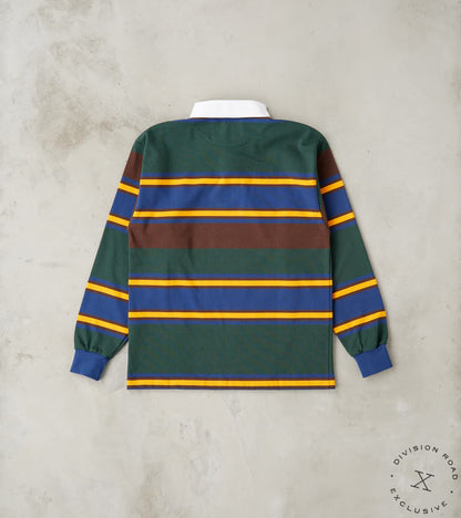 Fox x DR Heritage Rugby Shirt - Forest & Navy Stripe