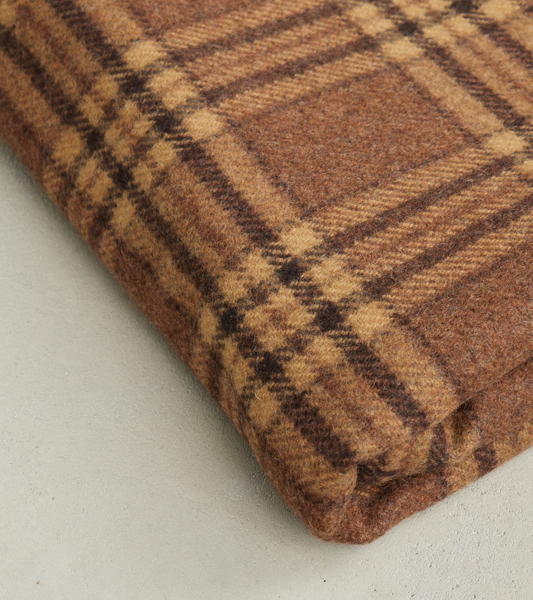 Brown Cheltenham Check Twill Flannel Blanket