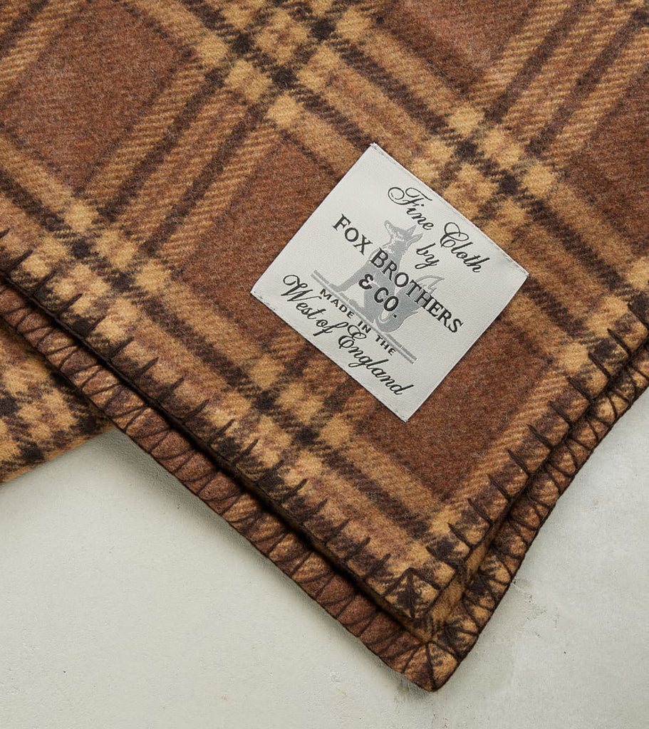 Brown Cheltenham Check Twill Flannel Blanket