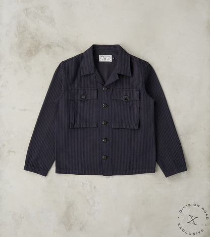 Freenote Cloth x Division Road Midway - Japanese Herringbone Dobby - Navy & Indig…