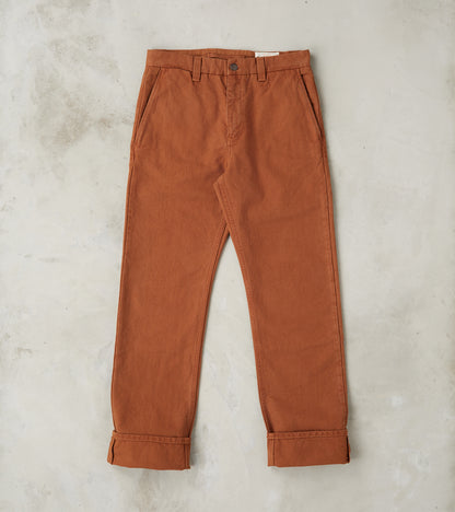 Freenote Cloth Deck Pant - 14oz Japanese Military Canvas - Rust