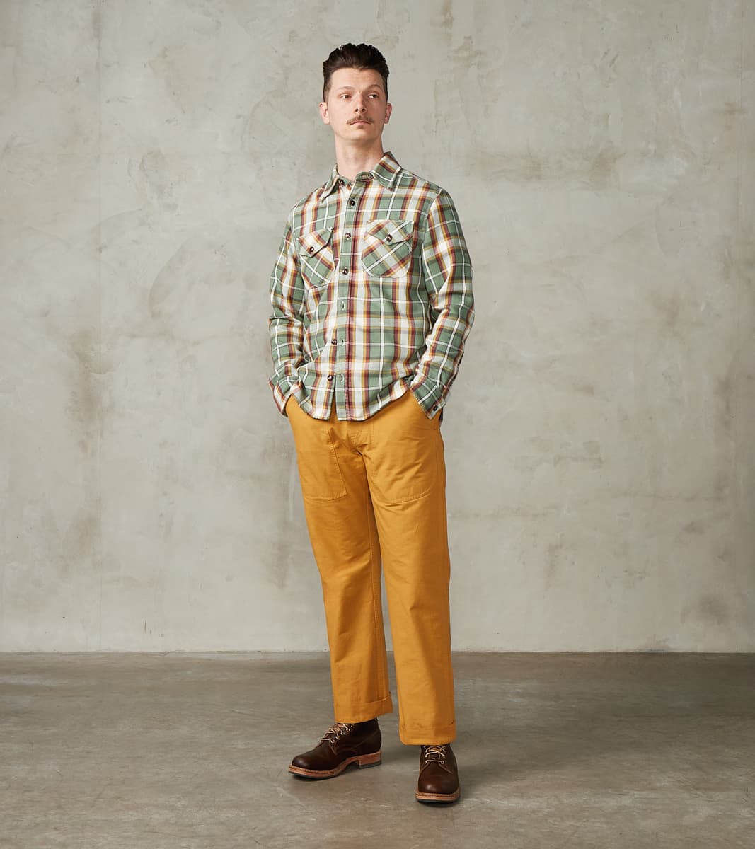 Freenote Cloth Wells - Japanese Twill - Aloe Green Plaid