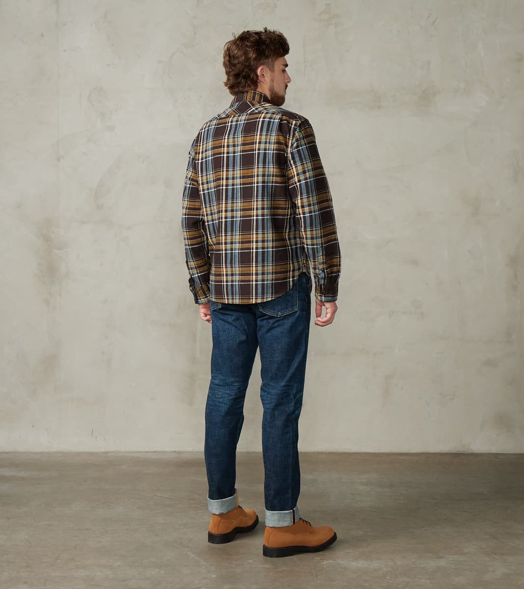 Wells - Japanese Flannel - Bark Plaid