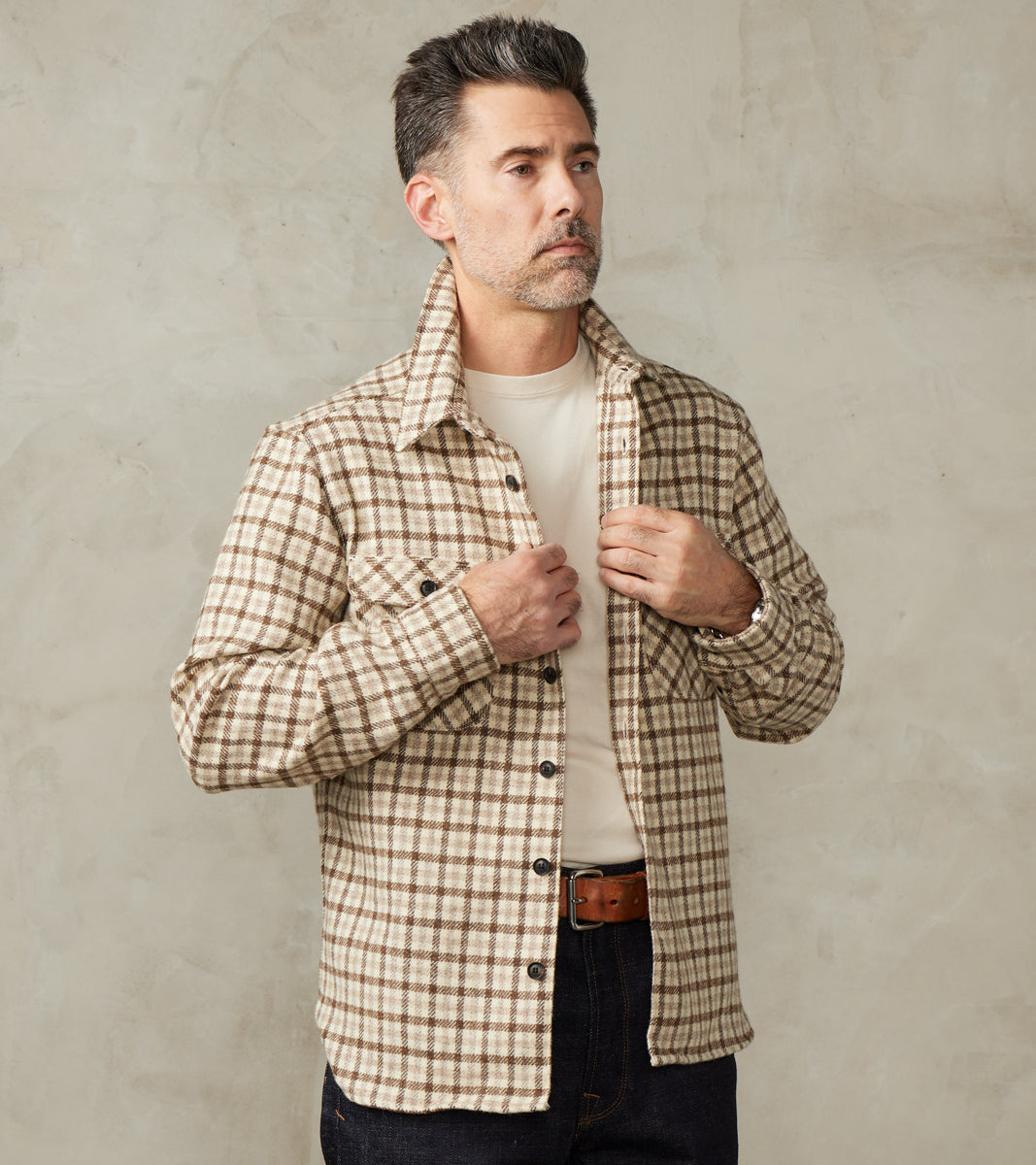 Freenote Cloth x Division Road Benson - Lovat® Sonsie Tweed Large Gunclub Check -…